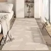Tapete Japonês Simples de Imitação de Caxemira para Casa, Cobertor Longo para Quarto, ao Lado da Cama, Resistente a Manchas, Fácil de Cuidar, Tapete Decorativo para Piso da Sala de Estar