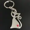 Em estoque pet shop festival de aniversário pequeno presente metal criativo incrustado com diamantes gatinho de desenho animado chaveiro requintado