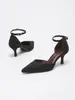 Zapatos de tacón alto de moda silenciosos para mujer de 6 cm 8,5 cm con punta fina, parte trasera hueca, tacones de aguja elegantes y correa en el tobillo