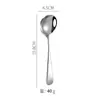 Cuchara Redonda Gruesa de Acero Inoxidable 304L Hecha a Medida de Fábrica, Cucharilla de Café, Cuchara Redonda para Sopa Infantil, Vajilla para el Hogar al por Mayor