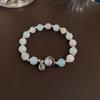 Exquisito Pulsera de Mariposa de Cristal Artificial Perla Plata Rota para Niñas, Pulsera de Moda y Versátil, Joyería de Mano Fresca y de Gama Alta