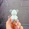 Urso Personalizado Cravejado de Diamantes Urso Colorido com Galvanoplastia Chaveiro de Urso Enfeites Criativos Chaveiro de Urso Violento da Moda Pingente