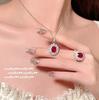 Pendientes de flor de turmalina rosa de Damasco, collar de circonitas de corindón rojo lubilai bañado en oro de 18 quilates de Sotheby's