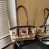 Bolso Tote Retro para Viajar, Gran Capacidad, Gama Alta, Moderno, Versátil Bolso de Lana para Mujer, Bolso de Hombro Estilo Coreano Otoño e Invierno para Mujer