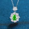 Hot S925 Colar de Prata Esterlina Incrustado Rosa Vermelho Verde Padma Vermelho Gelo Flor Corte Pingente Europeu e Americano Luz Jóias de Luxo
