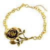 Colar de Rosa de Metal de Luxo Leve Transfronteiriço Europeu e Americano Versátil Tridimensional Banhado a Ouro e Prata Colar de Moda Elegante