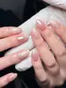 Arte de Unha Vestível Mais Vendida no Tiktok, Pontas de Unha Pré-Fabricadas de Alta Qualidade em Gradiente Nude Pele Branco Frio Luz da Lua Atacado