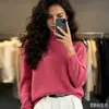 Suéter de punto de cuello medio para mujer, venta al por mayor transfronteriza, otoño e invierno, top de talla grande, artículo popular de exportación para capas base