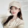 Gorro Octagonal de Lana para Mujer Otoño e Invierno 2026 Gorro de Artista Vintage que Hace que la Cara Parezca Más Pequeña, Boina Versátil