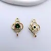 Collar con Colgante Redondo Hueco de Flor de Ciruelo de Cinco Pétalos Incrustado con Circonita que Conserva el Color, Colgante para Pulsera, Accesorios para Joyería Hecha a Mano DIY
