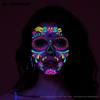 Adesivos de Tatuagem Fluorescentes de Halloween para Venda Quente Transfronteiriça Dia dos Mortos Rosto da Morte Mascarado Adesivos de Tatuagem Neon