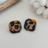 Coleção de Brincos Geométricos com Estampa de Leopardo Retro Europeia e Americana Outono e Inverno Design de Moda Transfronteiriça para Mulheres Brincos Elegantes Acessórios