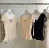 Wgwe9778 Ropa de Mujer Shisanxing de Guangzhou 2026 Verano Petite Cuello en V Ceñido a la Cintura Malla Manga Corta Camiseta Top Verano
