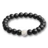 Pulsera Transfronteriza Europea y Americana Moda Piedra de Vesícula Biliar Negra Turquesa Piedra Ojo de Tigre Pulsera de Cuentas para Hombre Espaciador Pulsera de Cuentas Puras Pulsera