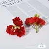 Fabricante Retrô Três Pontas Borda Assada Cordão de Flores Acessórios DIY Três Flores Pequenas Flor Artificial de Seda Material para Adorno de Cabeça Guirlanda Adereços