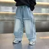 Pantalones para Niños Niños Otoño Bebé Niños Estilo Coreano Fresco Ropa de Abrigo Pantalones Largos Niños Primavera y Otoño Nuevos Jeans para Niños