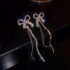 Nova Moda Outono e Inverno Arco Longo Brincos Femininos Brincos de Borla Elegante Nupcial Luz Luxo