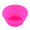 Molde para magdalenas de silicona transfronterizo, molde redondo para pastel de silicona, taza para pastel de pudín, redonda de 7 cm, molde para hornear DIY