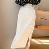 Nuevo Estilo Chino Modificado Vintage Cintura Alta Falda Cheongsam Blanca Estilo Nacional de Mujer Nicho Falda con Hebilla Falda Midi