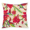 Funda de Almohada de Peluche Estilo Ins con Estampado Digital de Planta Verde y Flores Serie Floral de Verano Funda de Cojín para Sofá Coche Transfronterizo