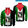 Sudadera con capucha y cremallera de manga corta 'Free Palestine Go Palestine'