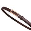 Productos hermosos de principios de primavera, lugar de trabajo capaz, cinturón delgado de cuero, hebilla pequeña ovalada dorada retro, piel de vaca, cinturón de cintura estrecha versátil