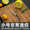 Mini faca dobrável de aço inoxidável para exterior, faca pequena de frutas para autodefesa com chaveiro portátil, faca dobrável preta para camping e unboxing