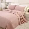 Conjunto de Roupa de Cama de Algodão Três Peças Cinza com Borda Voadora, Colcha Simples Lisa, Saia de Cama Espessa e Macia