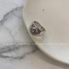 Anillo ancho con forma de cadena sonriente Dongdaemun de Corea del Sur para mujer, dedo índice, plata de ley s925, estilo retro, personalizado, simple y a la moda.