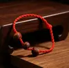 Pulsera de cuerda roja tres pulsera marrón pulsera de cuerda roja tejida pulsera DIY pulsera para niños joyería