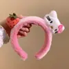 Nova Faixa de Cabelo Fofa da Hello Kitty Morango Gatinho Kt Menina Pelúcia Máscara Facial Fofa Faixa para Lavar o Rosto
