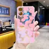 Popular na Europa e América, capa de celular iPhone 17 rosa degradê com estampa de leite, capa macia transparente anti-queda Apple 16