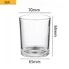 Venta al por mayor 7084 Taza de Vidrio para Velas 508 Portavelas de Vidrio para Aromaterapia 220ml Frasco de Vidrio Transparente con Fondo Curvo para Velas