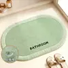 Alfombrilla de Piso para Baño Puerta de Inodoro Antideslizante Almohadilla para Pies Cachemira Lavabo de Baño Absorción de Agua Secado Rápido Alfombra para el Hogar Baño