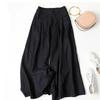 [Suministro al contado, 9 colores opcionales] Pantalones de falda ancha de lino con colgante, pantalones Joker de cintura alta y finos de verano para mujer