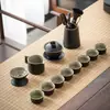 Juego de Té Chino Set para Sala de Estar en Casa Oficina Simple Cerámica Barro Negro Tetera Taza de Té Juego Pequeño Juego de Té Kung Fu