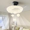 2025 Nova Lâmpada Ventilador Invisível para Quarto Principal Lâmpada de Teto Simples Cor Creme Estilo Meio do Século Lâmpada para Restaurante Quarto de Criança