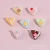 Accesorios de Resina para Pastel de Crema Triangular de Simulación 3D, Llavero DIY de Pegamento de Crema, Materiales para Funda de Teléfono, Accesorios para el Cabello