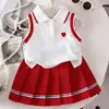 Ropa para Bebés Niñas 0-3 Años Verano Estilo Marino Polo + Falda Plisada Disponible en Stock