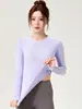 Ropa de Yoga de Punto sin Costuras de una Sola Pieza para Mujer, Adelgazante, Manga Larga para Fitness, Top Deportivo para Correr y Entrenamiento, Ropa de Fitness Ajustada