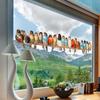 Rama de Comercio Exterior Búho Siete Pájaros Pegatina Transparente Electrostática para Vidrio Protección de Privacidad Aislamiento Térmico Película para Vidrio de Ventana