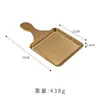 Prato Quadrado Retro de Aço Inoxidável, Prato Criativo para Comida Ocidental, Prato para Lanches, Prato Antigo para Jantar com Alça, Prato Rasinho, Bandeja de Prato Plano