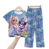 Pijamas Malasios al por Mayor para Niños Conjunto de Manga Larga para Niños K-Pop Capibara Ropa de Casa para Niños Pequeños