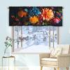 1 pieza cortina corta floral multicolor cortina de cocina media cortina transfronteriza decoración de ventana pequeña de Navidad poliéster algodón