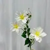 Clematis Toque Artificial Atacado Flores Artificiais para Arranjo de Cena, Adereços de Fotografia, Flores Artificiais de Clematis Casamento Transfronteiriço