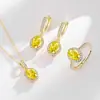Transmisión en Vivo Venta Caliente Set Huevo de Paloma Anillo de Cobre Chapado en Oro de 18 Quilates para Mujer, Aretes, Collar, Colgante Joyería para Mujer Venta al por Mayor