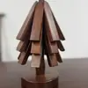 Venda Quente Transfronteiriça Venda Direta Um Árvore Madeira Maciça Sousplat Noz Preta Faia Madeira Porta-Copo Doméstico Anti-queimadura Conjunto de Mesa