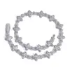 Collar para Hombre de Cadena Ocho de Cuatro Hojas con Espina Transfronterizo Europeo y Americano de 8 mm Joyería de Nicho de Lujo Ligero Pulsera de Circonita Personalizada
