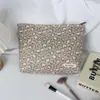 Bolsa de Armazenamento Colorida Simples Estampa de Leopardo Retrô Tecido Macio Grande Capacidade Necessaire Portátil Bolsa para Diversos para Meninas