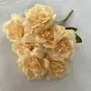 Gran Ramo de 7 Rosas de Nieve con el Carácter "Fu" para Arreglos de Suelo de Boda, Accesorios de Decoración de Interiores, Flores de Seda a Todo Color Estilo Europeo